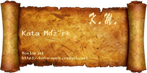 Kata Márk névjegykártya